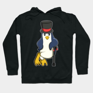 Penguin with Hat & Walking stick Hoodie